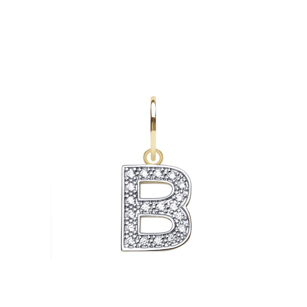 Cubic Zirconia Necklace - 9ct Yellow Gold Cubic Zirconia Initial Pendant - by Hearts Forever Jewellers