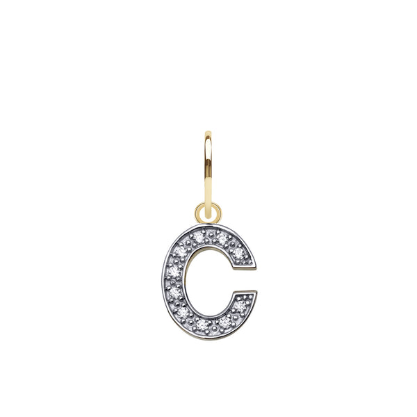 Cubic Zirconia Necklace - 9ct Yellow Gold Cubic Zirconia Initial Pendant - by Hearts Forever Jewellers