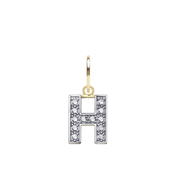 Cubic Zirconia Necklace - 9ct Yellow Gold Cubic Zirconia Initial Pendant - by Hearts Forever Jewellers
