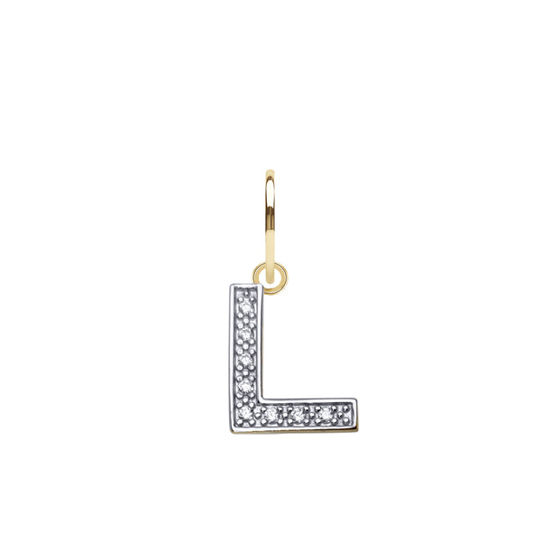 Cubic Zirconia Necklace - 9ct Yellow Gold Cubic Zirconia Initial Pendant - by Hearts Forever Jewellers