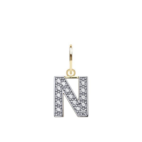 Cubic Zirconia Necklace - 9ct Yellow Gold Cubic Zirconia Initial Pendant - by Hearts Forever Jewellers