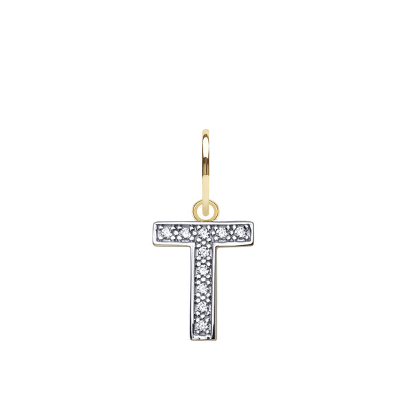 Cubic Zirconia Necklace - 9ct Yellow Gold Cubic Zirconia Initial Pendant - by Hearts Forever Jewellers