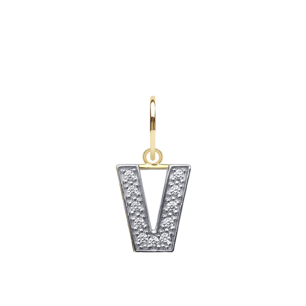 Cubic Zirconia Necklace - 9ct Yellow Gold Cubic Zirconia Initial Pendant - by Hearts Forever Jewellers
