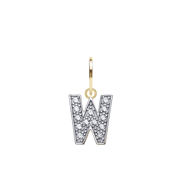 Cubic Zirconia Necklace - 9ct Yellow Gold Cubic Zirconia Initial Pendant - by Hearts Forever Jewellers