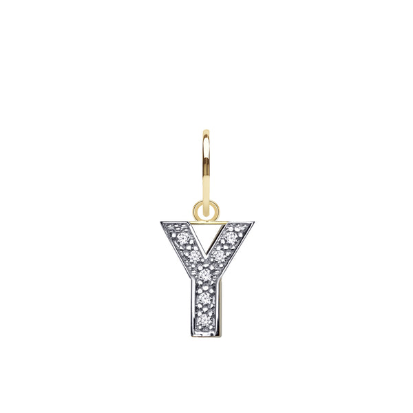 Cubic Zirconia Necklace - 9ct Yellow Gold Cubic Zirconia Initial Pendant - by Hearts Forever Jewellers