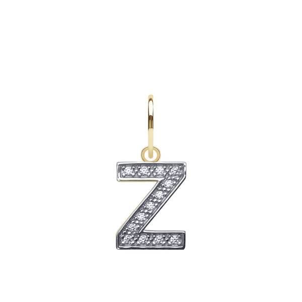 Cubic Zirconia Necklace - 9ct Yellow Gold Cubic Zirconia Initial Pendant - by Hearts Forever Jewellers