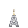 Cubic Zirconia Necklace - 9ct Yellow Gold Cubic Zirconia Initial Pendant - by Hearts Forever Jewellers
