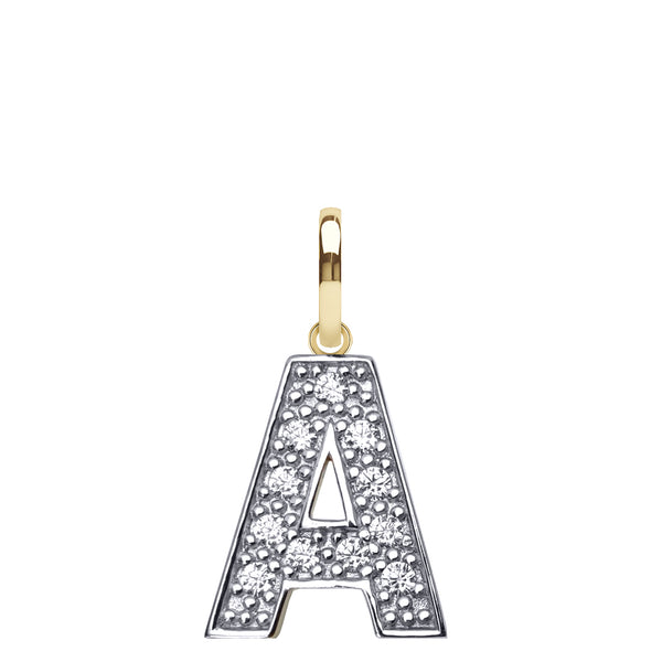 Cubic Zirconia Necklace - 9ct Yellow Gold Cubic Zirconia Initial Pendant - by Hearts Forever Jewellers