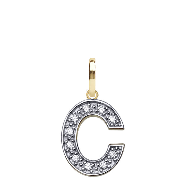 Cubic Zirconia Necklace - 9ct Yellow Gold Cubic Zirconia Initial Pendant - by Hearts Forever Jewellers