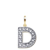 Cubic Zirconia Necklace - 9ct Yellow Gold Cubic Zirconia Initial Pendant - by Hearts Forever Jewellers
