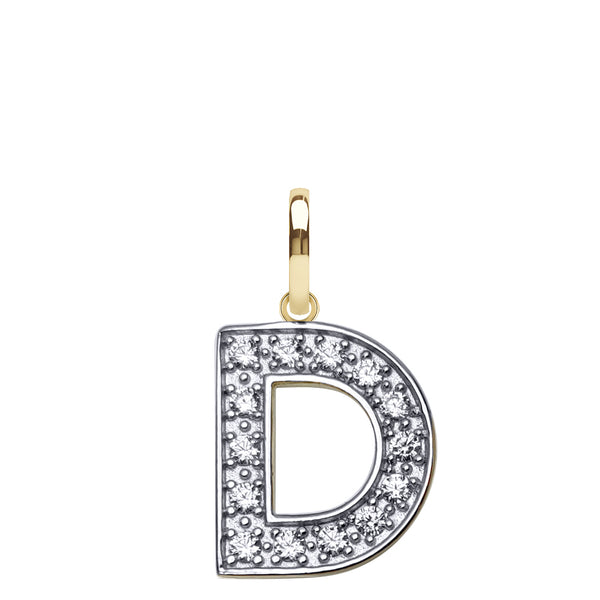 Cubic Zirconia Necklace - 9ct Yellow Gold Cubic Zirconia Initial Pendant - by Hearts Forever Jewellers