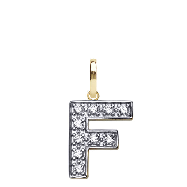 Cubic Zirconia Necklace - 9ct Yellow Gold Cubic Zirconia Initial Pendant - by Hearts Forever Jewellers