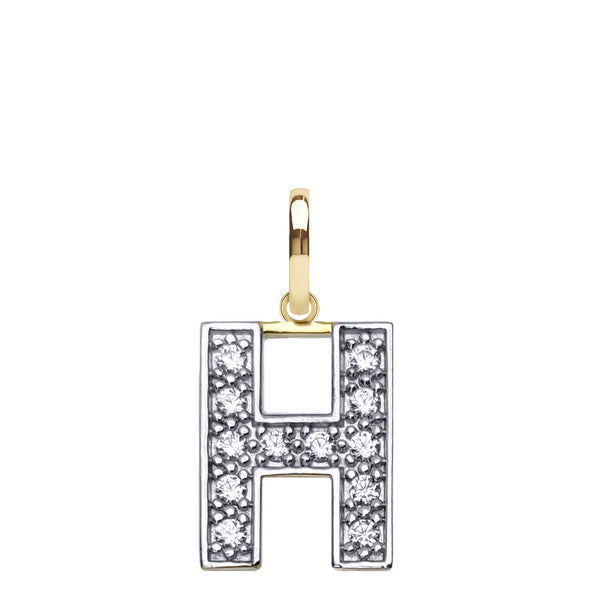 Cubic Zirconia Necklace - 9ct Yellow Gold Cubic Zirconia Initial Pendant - by Hearts Forever Jewellers