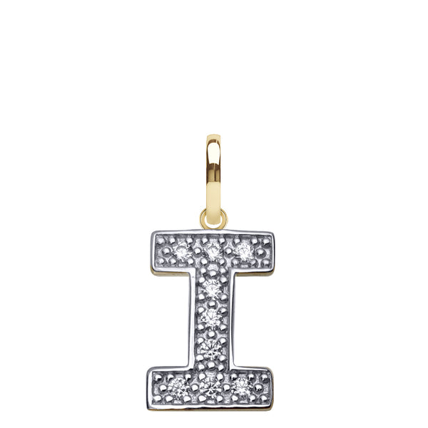 Cubic Zirconia Necklace - 9ct Yellow Gold Cubic Zirconia Initial Pendant - by Hearts Forever Jewellers
