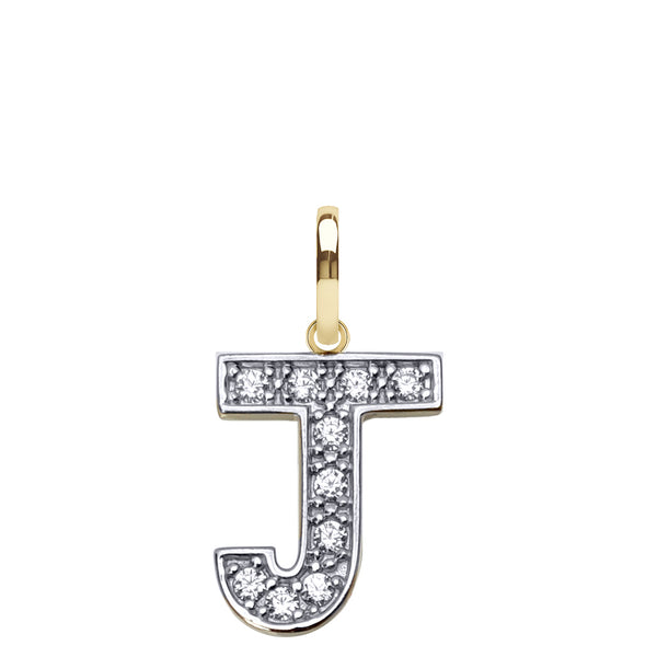 Cubic Zirconia Necklace - 9ct Yellow Gold Cubic Zirconia Initial Pendant - by Hearts Forever Jewellers