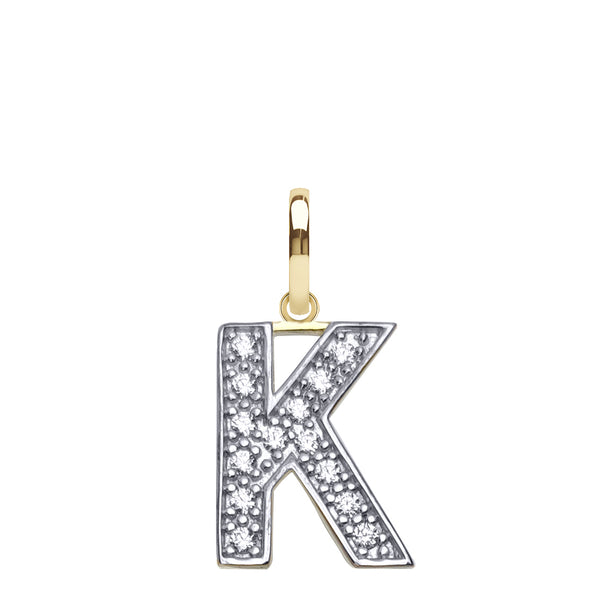 Cubic Zirconia Necklace - 9ct Yellow Gold Cubic Zirconia Initial Pendant - by Hearts Forever Jewellers