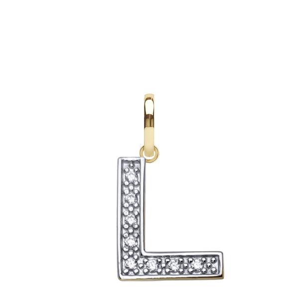 Cubic Zirconia Necklace - 9ct Yellow Gold Cubic Zirconia Initial Pendant - by Hearts Forever Jewellers
