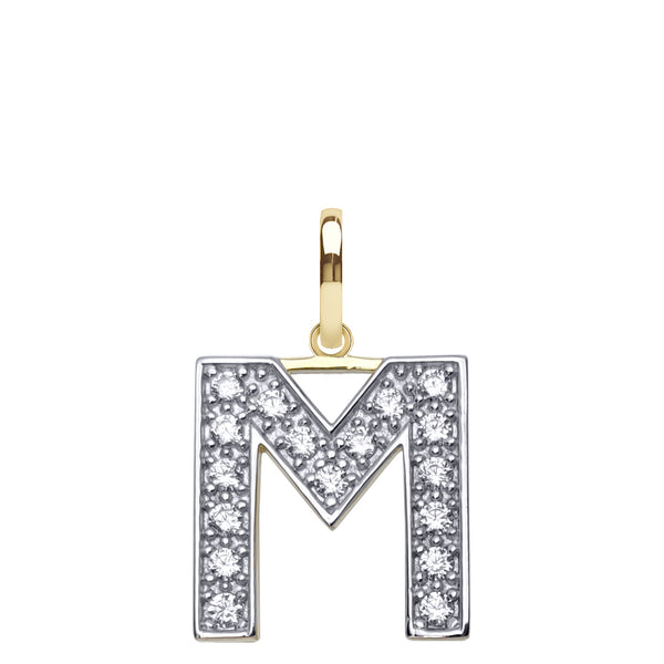 Cubic Zirconia Necklace - 9ct Yellow Gold Cubic Zirconia Initial Pendant - by Hearts Forever Jewellers