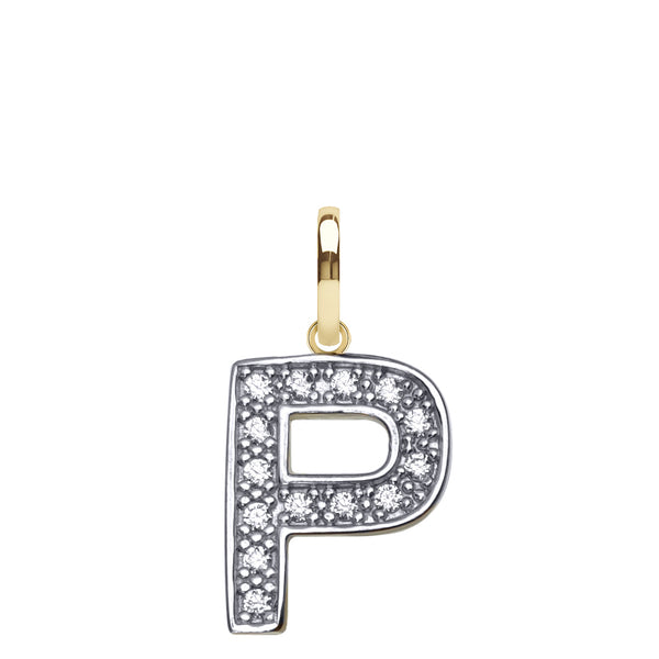 Cubic Zirconia Necklace - 9ct Yellow Gold Cubic Zirconia Initial Pendant - by Hearts Forever Jewellers