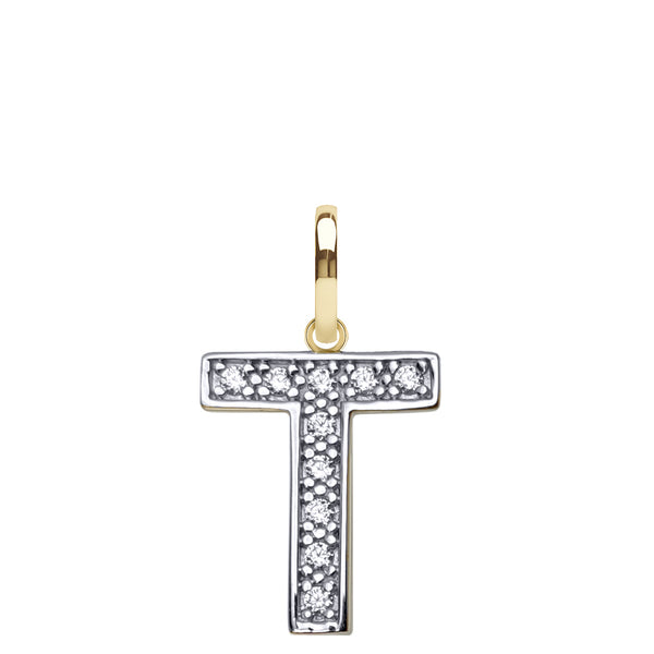 Cubic Zirconia Necklace - 9ct Yellow Gold Cubic Zirconia Initial Pendant - by Hearts Forever Jewellers