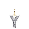 Cubic Zirconia Necklace - 9ct Yellow Gold Cubic Zirconia Initial Pendant - by Hearts Forever Jewellers