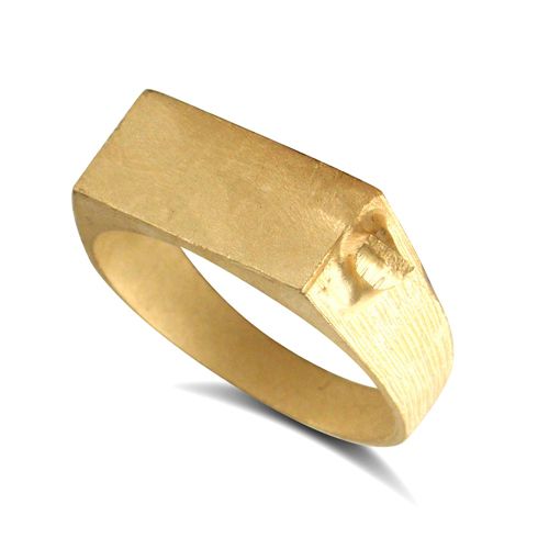 Ring - 9ct Yellow Gold Initial Blank Ring - by Hearts Forever Jewellers