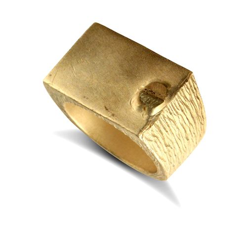 Ring - 9ct Yellow Gold Initial Blank Ring - by Hearts Forever Jewellers