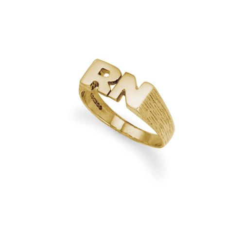 Ring - 9ct Yellow Gold Initial Blank Ring - by Hearts Forever Jewellers