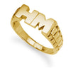 Ring - 9ct Yellow Gold Initial Blank Ring - by Hearts Forever Jewellers