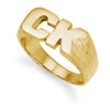 Ring - 9ct Yellow Gold Initial Blank Ring - by Hearts Forever Jewellers