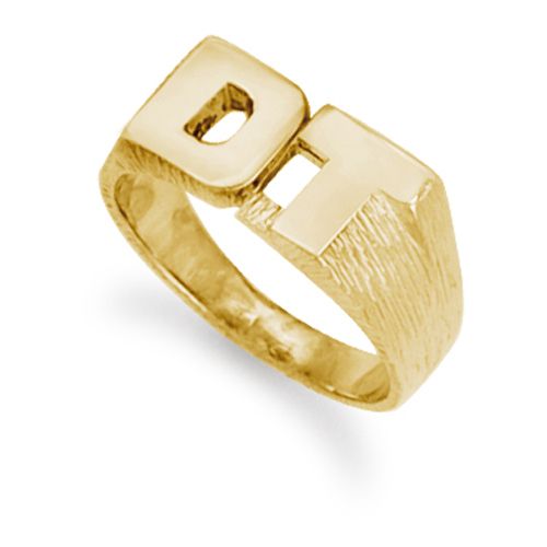 Ring - 9ct Yellow Gold Initial Blank Ring - by Hearts Forever Jewellers