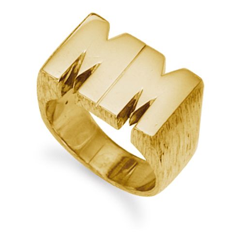 Ring - 9ct Yellow Gold Initial Blank Ring - by Hearts Forever Jewellers
