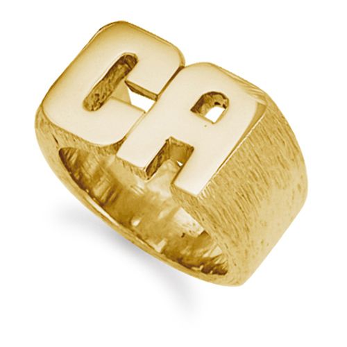 Ring - 9ct Yellow Gold Initial Blank Ring - by Hearts Forever Jewellers