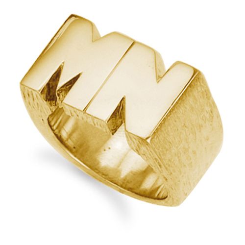 Ring - 9ct Yellow Gold Initial Blank Ring - by Hearts Forever Jewellers