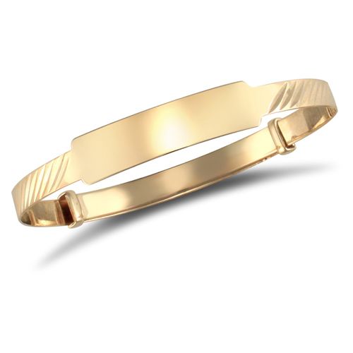 Bracelet - 9ct Yellow Gold Childrens / baby Expanding Bangle - by Hearts Forever Jewellers