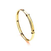 Diamond Bracelet - 9ct Yellow Gold Childs 3mm Diamond Cut Expandable Bangle - by Hearts Forever Jewellers