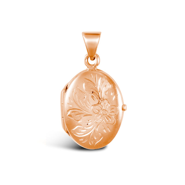 Necklace - 9ct White Gold Oval Locket - by Hearts Forever Jewellers