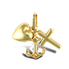 Necklace - 9ct Gold Faith Hope & Charity Charm - by Hearts Forever Jewellers