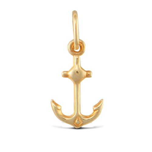 Necklace - 9ct Yellow Gold Anchor Charm - by Hearts Forever Jewellers