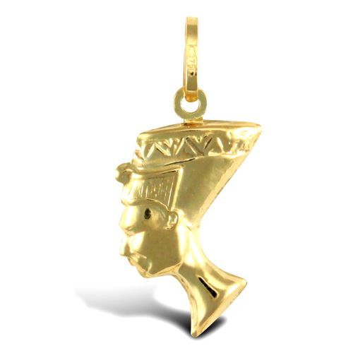 Necklace - 9ct Yellow Gold Flat Nefertiti Charm - by Hearts Forever Jewellers