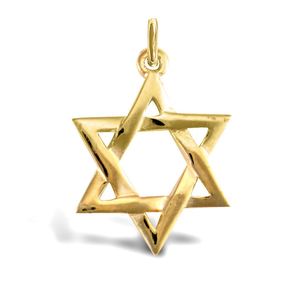 Necklace - 9ct Yellow Gold Star Of David Pendant - by Hearts Forever Jewellers