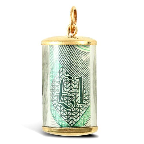 Necklace - 9ct Yellow Gold One Pound Pendant - by Hearts Forever Jewellers
