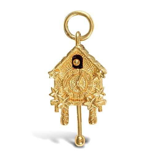 Necklace - 9ct Yellow Gold Cuckoo Clock Pendant - by Hearts Forever Jewellers