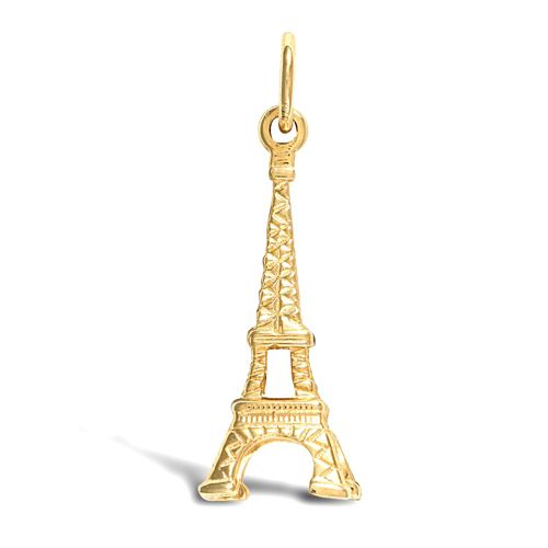Necklace - 9ct Yellow Gold Eiffel Tower Pendant - by Hearts Forever Jewellers