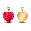 Necklace - 9ct Yellow Gold Crystal Pink Heart Pendant - by Hearts Forever Jewellers
