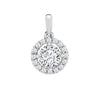 Cubic Zirconia Necklace - 9ct White CZ Set Halo Pendant - by Hearts Forever Jewellers