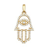 Cubic Zirconia Necklace - 9ct Yellow CZ Set Hamsa Pendant - by Hearts Forever Jewellers