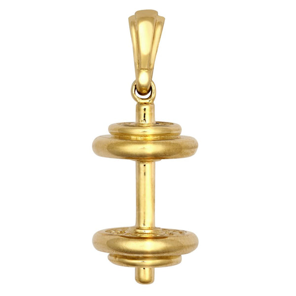 Necklace - 9ct Yellow Dumbbell Pendant - by Hearts Forever Jewellers