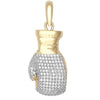 Cubic Zirconia Necklace - 9ct Yellow Gold CZ Set Boxing Glove Pendant - by Hearts Forever Jewellers
