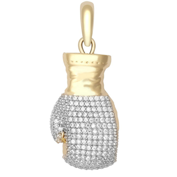 Cubic Zirconia Necklace - 9ct Yellow Gold CZ Set Boxing Glove Pendant - by Hearts Forever Jewellers